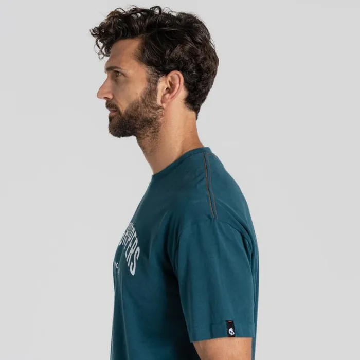 Mens Short Sleeve Craghoppers Batley Workwear TShirt Dark Aegean Blue Mens Short Sleeve Craghoppers Batley Workwear TShirt Dark Aegean Blue