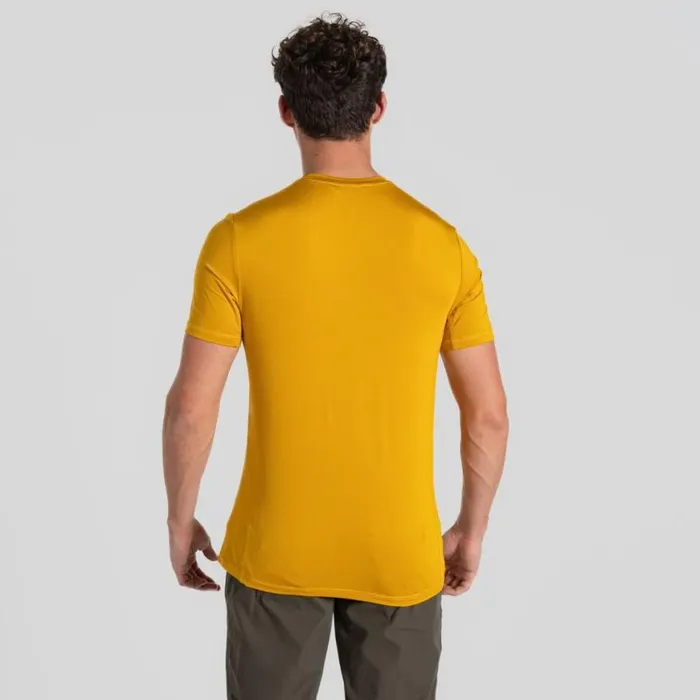 Mens Short Sleeve Craghoppers Charon Short Sleeved TShirt Warbler Yellow
