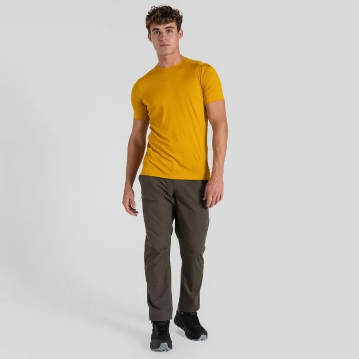 Mens Short Sleeve Craghoppers Charon Short Sleeved TShirt Warbler Yellow