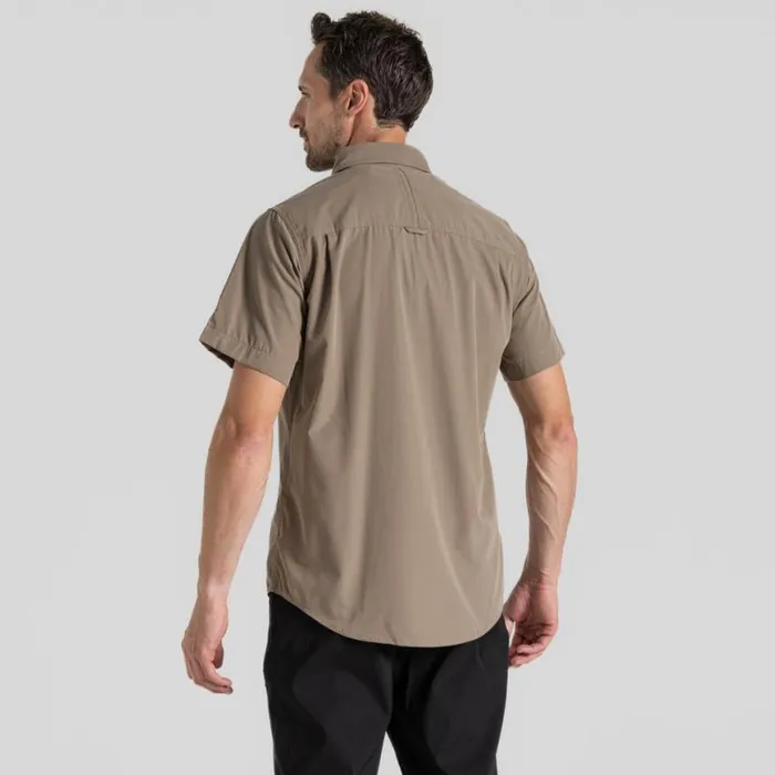 Mens Short Sleeve Craghoppers Kiwi Short Sleeved Shirt Pebble Mens Short Sleeve Craghoppers Kiwi Short Sleeved Shirt Pebble