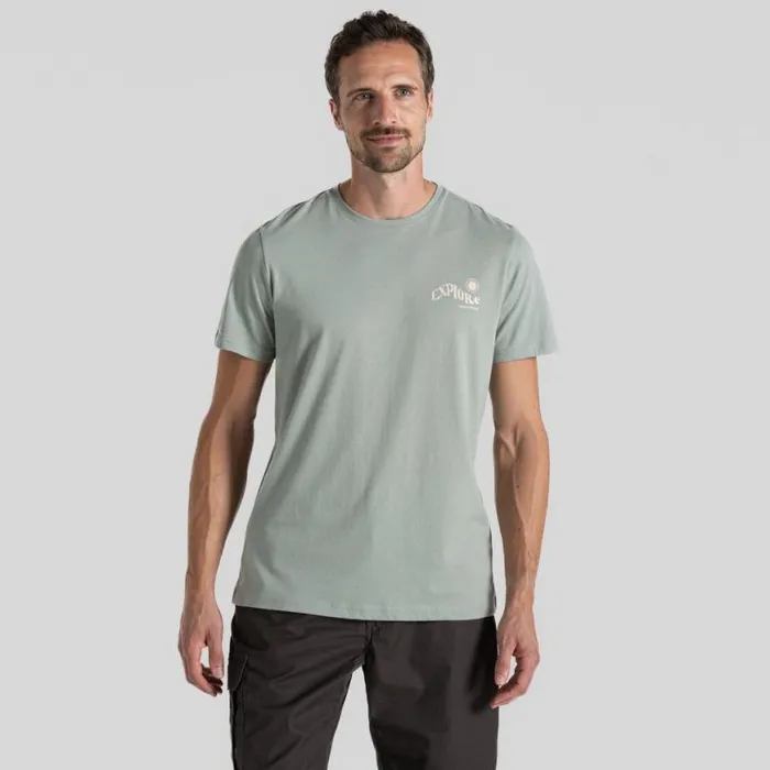 Mens Short Sleeve Craghoppers Lucent Short Sleeved TShirt Lichen Green