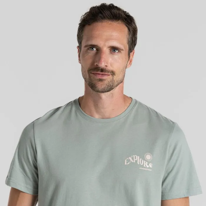 Mens Short Sleeve Craghoppers Lucent Short Sleeved TShirt Lichen Green