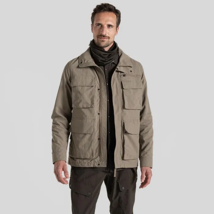 Mens Softshell Jackets Craghoppers NosiLife Adventure Jacket IV Pebble