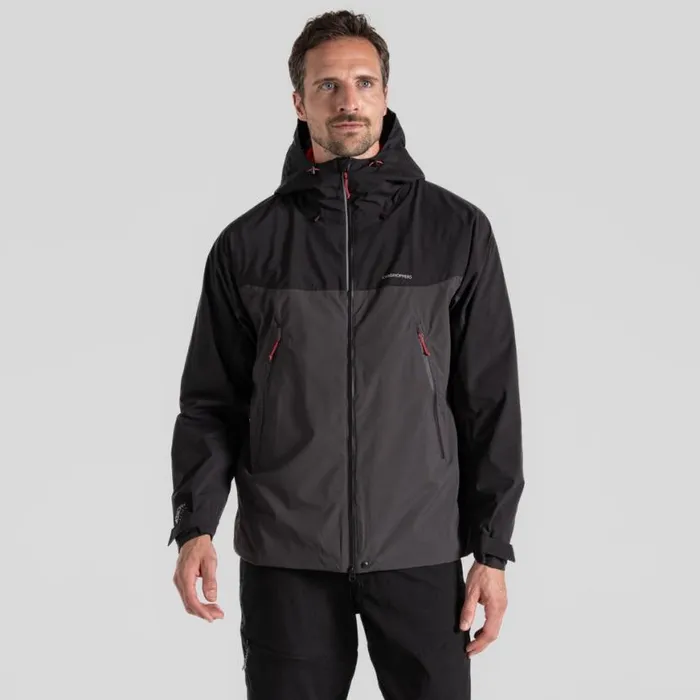 Mens Waterproof Jackets Craghoppers Diggory Stretch Waterproof Jacket Black Black Pepper Mens Waterproof Jackets Craghoppers Diggory Stretch Waterproof Jacket Black Black Pepper