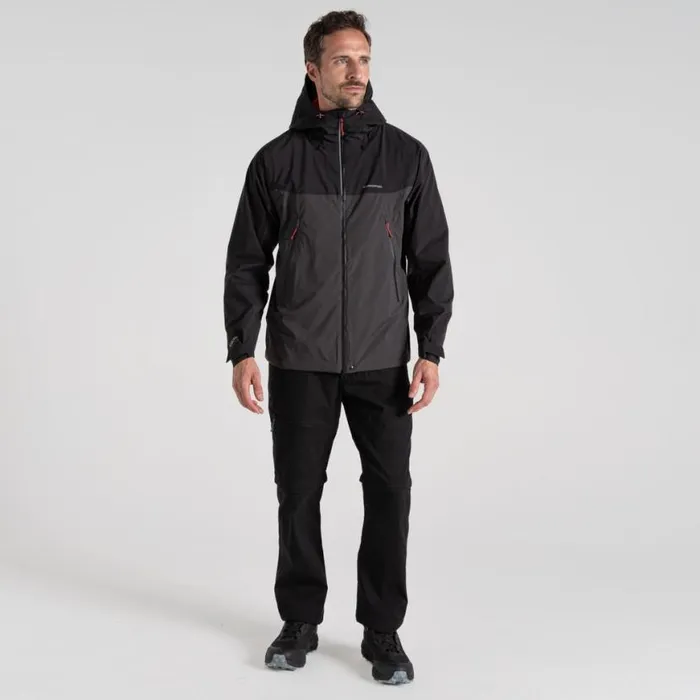 Mens Waterproof Jackets Craghoppers Diggory Stretch Waterproof Jacket Black Black Pepper Mens Waterproof Jackets Craghoppers Diggory Stretch Waterproof Jacket Black Black Pepper