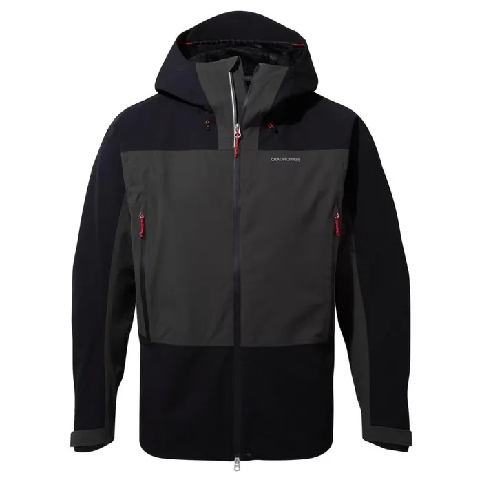 Mens Waterproof Jackets Craghoppers Gryffin Stretch Waterproof Jacket Black Black Pepper
