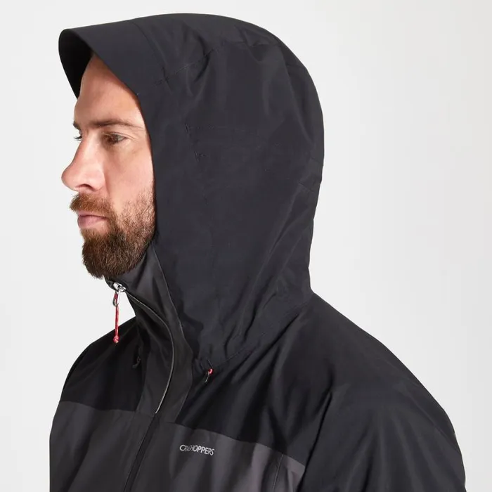 Mens Waterproof Jackets Craghoppers Gryffin Stretch Waterproof Jacket Black Black Pepper