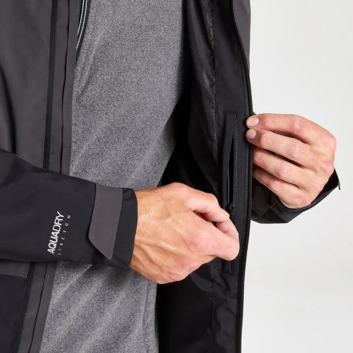 Mens Waterproof Jackets Craghoppers Gryffin Stretch Waterproof Jacket Black Black Pepper