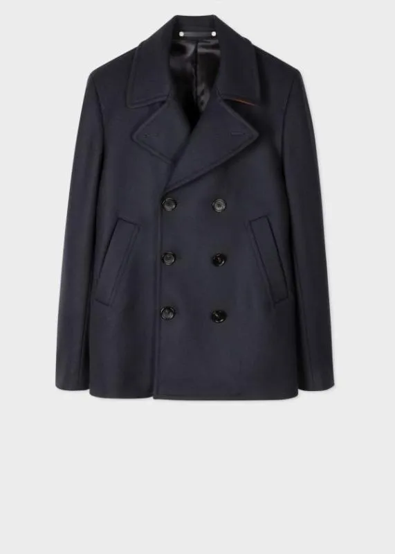 Mens WoolCashmere Pea Coat Paul Smith Coats and Jackets