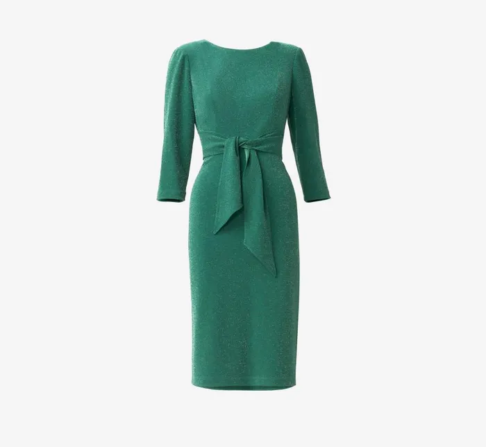 Midi Dresses Womens Adrianna Papell Metallic Knit Dress In Hunter
