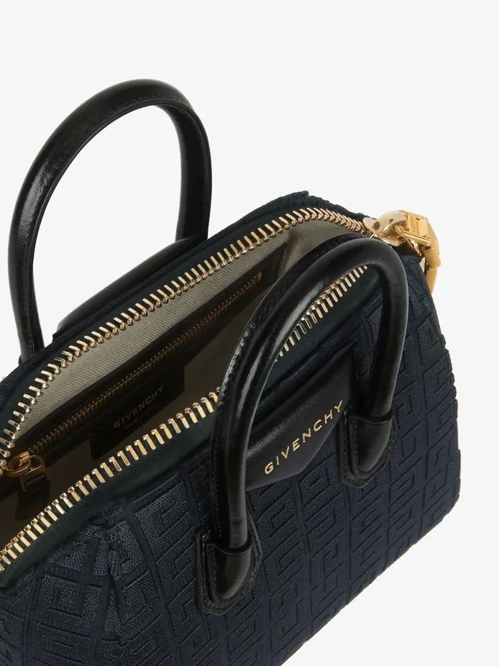 Mini Antigona Bag In 4g Embroidered Canvas Black Women Givenchy Crossbody Bags