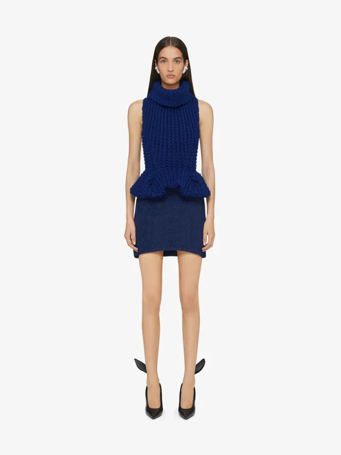 Mini Skirt In Bouclette Alpaca Wool Saphir Blue Women Givenchy Skirts