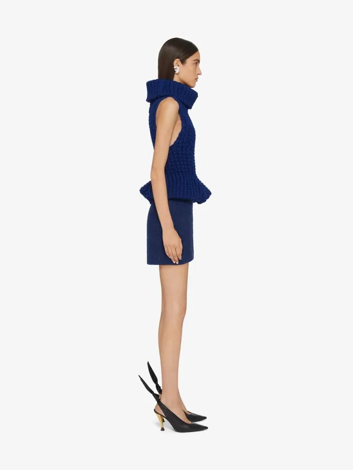 Mini Skirt In Bouclette Alpaca Wool Saphir Blue Women Givenchy Skirts