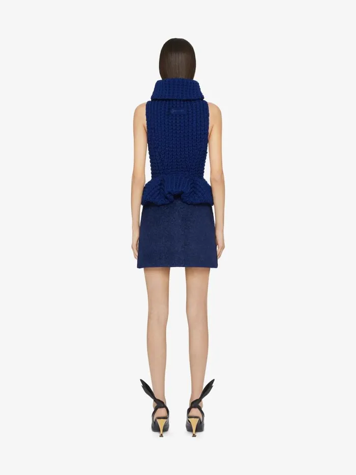 Mini Skirt In Bouclette Alpaca Wool Saphir Blue Women Givenchy Skirts