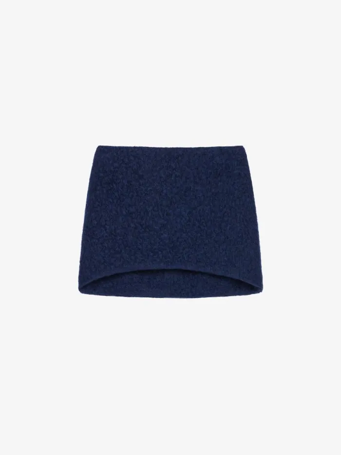 Mini Skirt In Bouclette Alpaca Wool Saphir Blue Women Givenchy Skirts