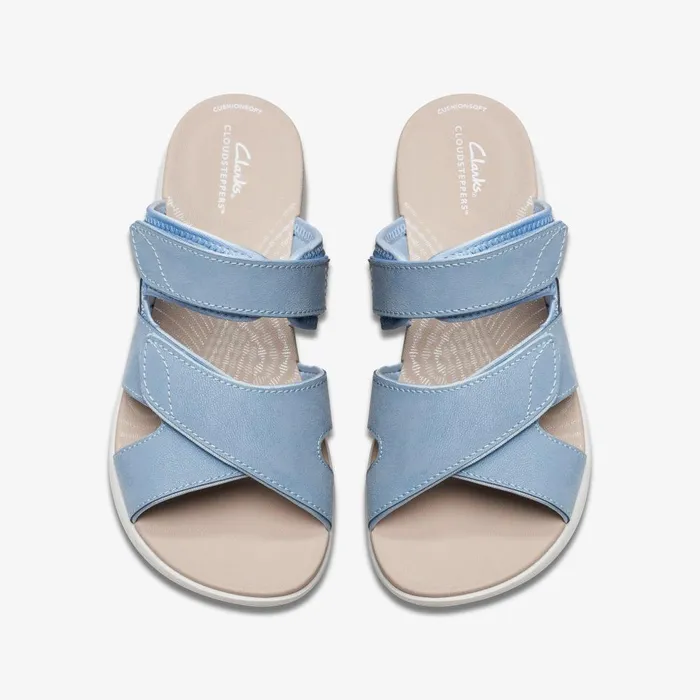 Mira Ease Denim Blue Women Clarks Sandals and Flip Flops