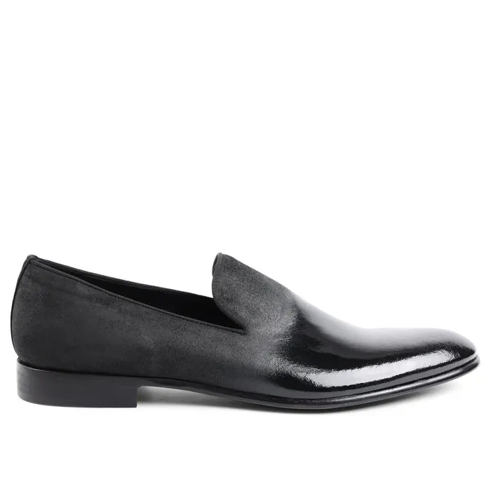 Monet ALine Patent Suede Smoking Slipper 8211 Black Men Bruno Magli Dress Shoes
