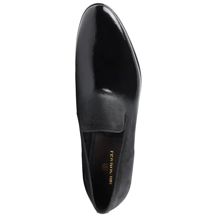 Monet ALine Patent Suede Smoking Slipper 8211 Black Men Bruno Magli Dress Shoes
