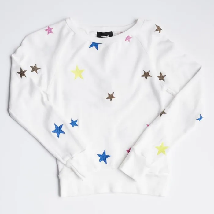 MONROW Kids Kids Embroidered Color Stars Raglan 8211 Kids