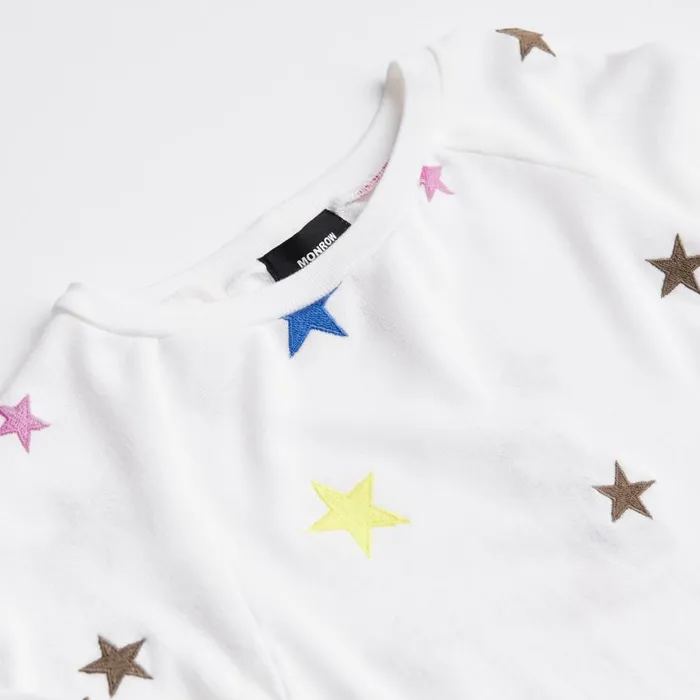 MONROW Kids Kids Embroidered Color Stars Raglan 8211 Kids MONROW Kids Kids Embroidered Color Stars Raglan 8211 Kids