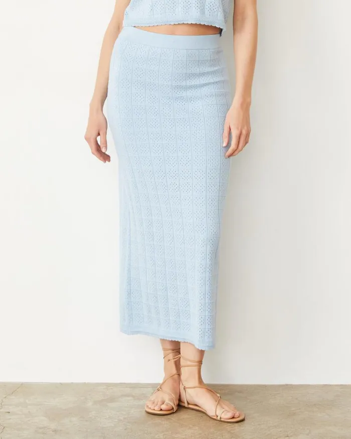 MONROW Skirts Crochet Knit Midi Skirt 8211 Women