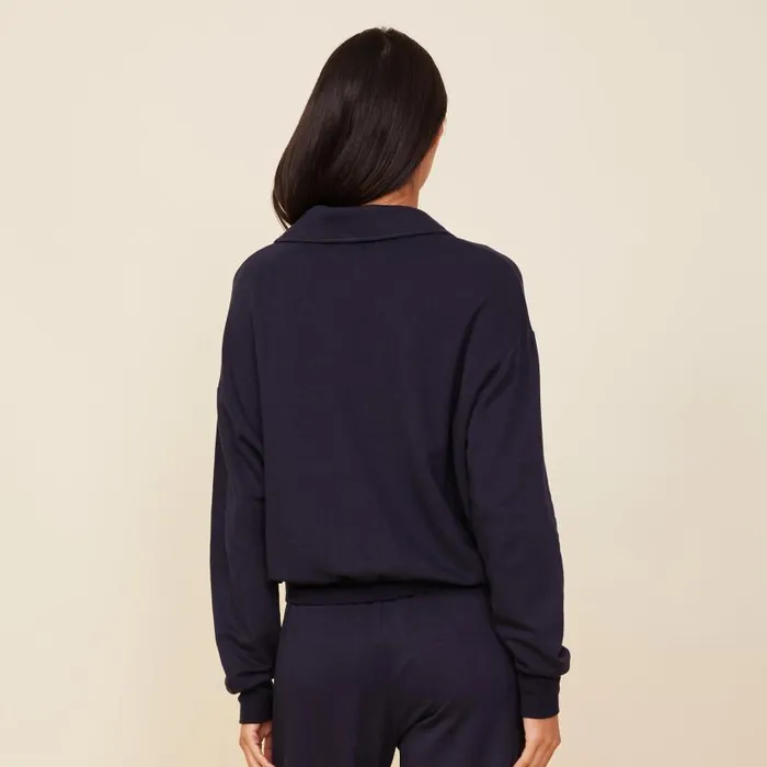 MONROW Sweatshirts Supersoft Fleece Polo Sweatshirt 8211 Women