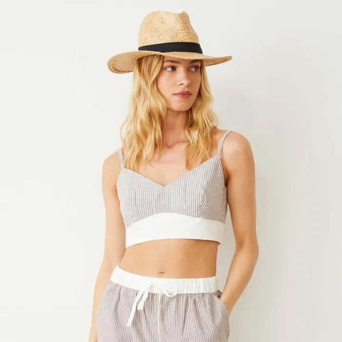 MONROW Tanks Stripe Poplin Bralette Top 8211 Women