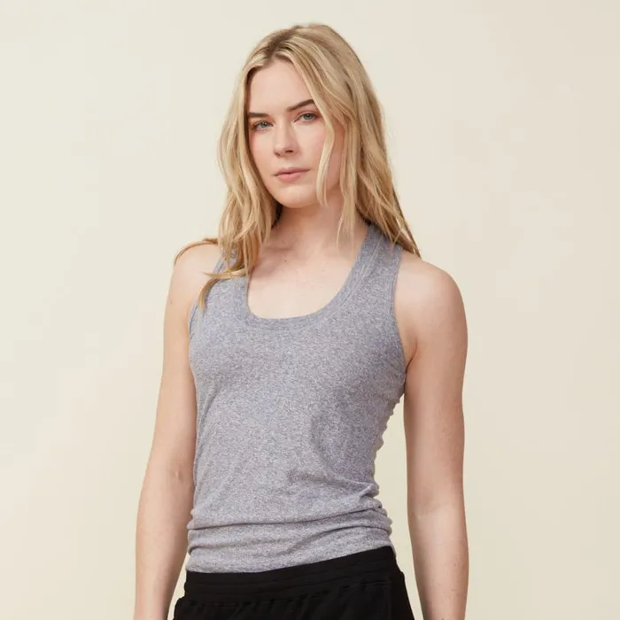 MONROW Tanks Textured Tri Blend Narrow Tank 8211 Granite Color 8211 Women