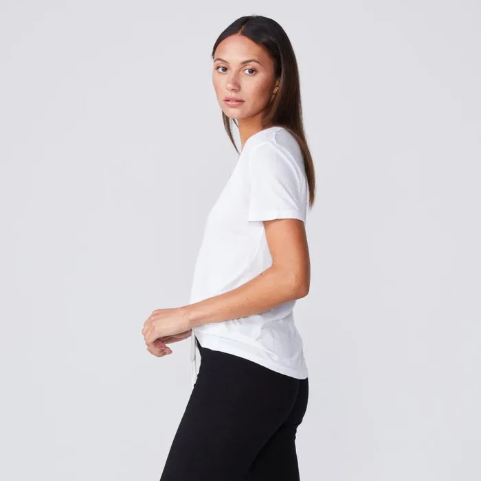 MONROW Tees Cotton Modal Relaxed V Neck Tee 8211 White Color 8211 Women MONROW Tees Cotton Modal Relaxed V Neck Tee 8211 White Color 8211 Women