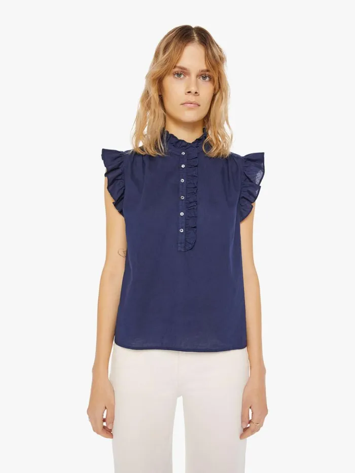 Mother Denim Brenna Top Navy 8211 Women