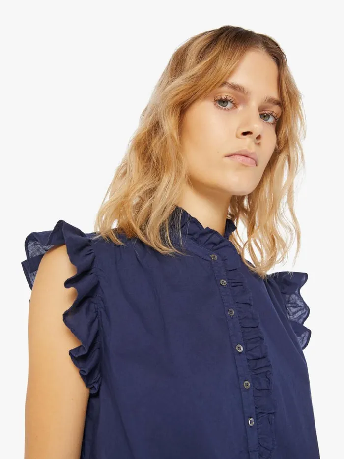 Mother Denim Brenna Top Navy 8211 Women