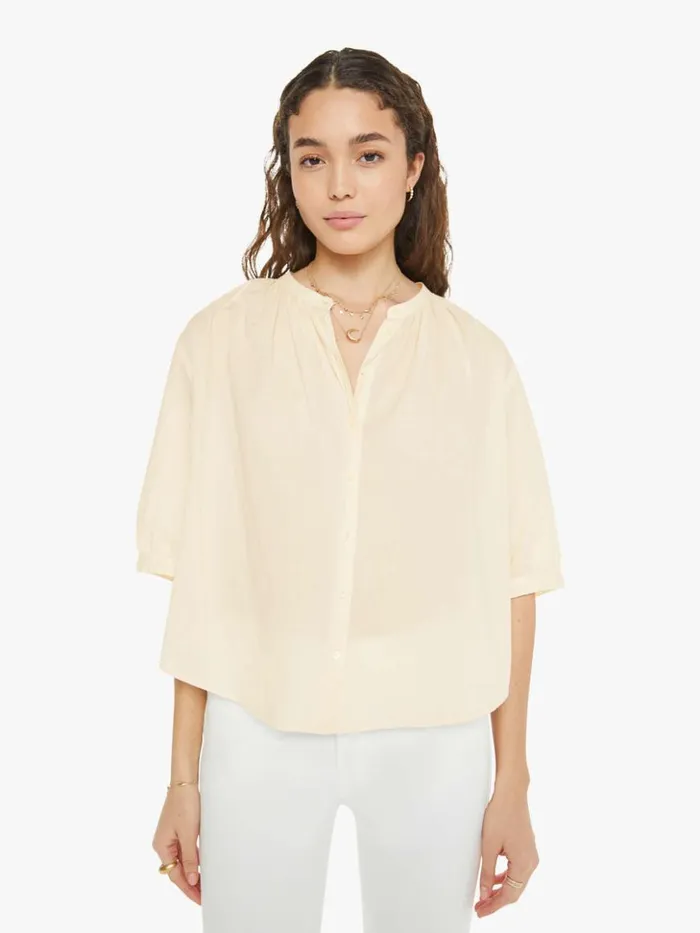 Mother Denim Chandler Shirt Cream Peach 8211 Women