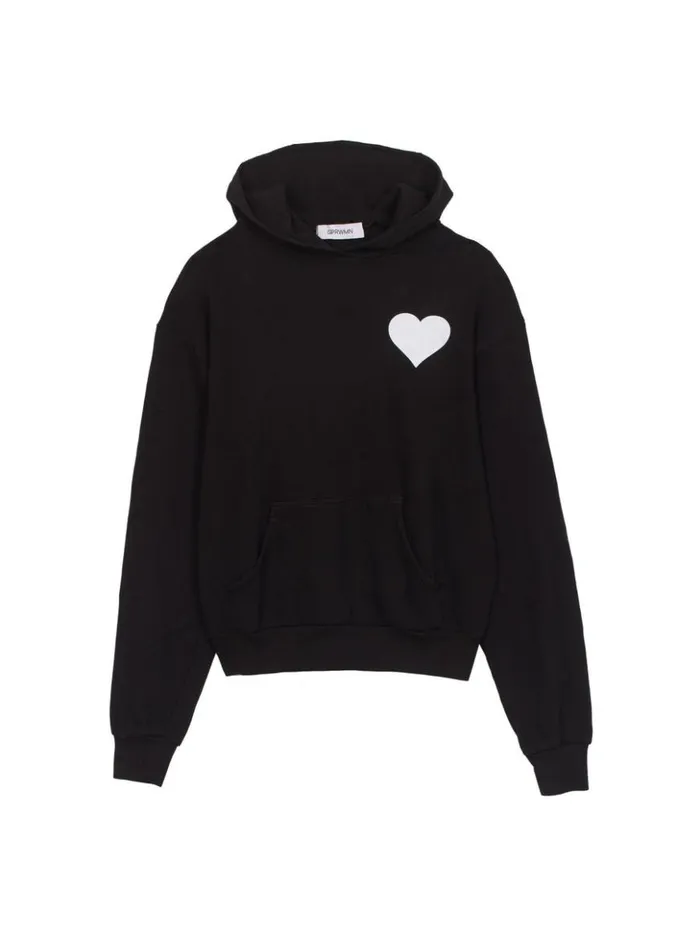 Mother Denim Heart Hoodie Black 8211 Women