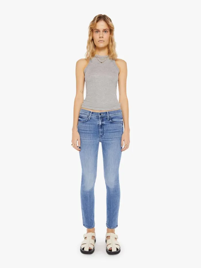 Mother Denim Rib Racer Front Tank Heather Grey 8211 Women