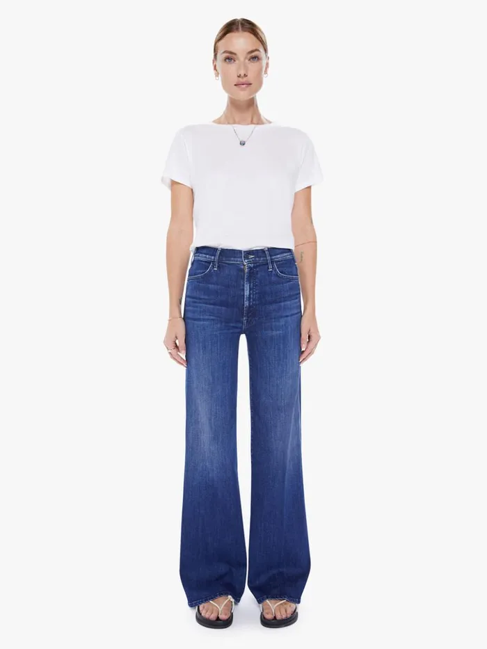 Mother Denim Wide Leg The Hustler Roller Sneak Wash Heirloom 8211 Women