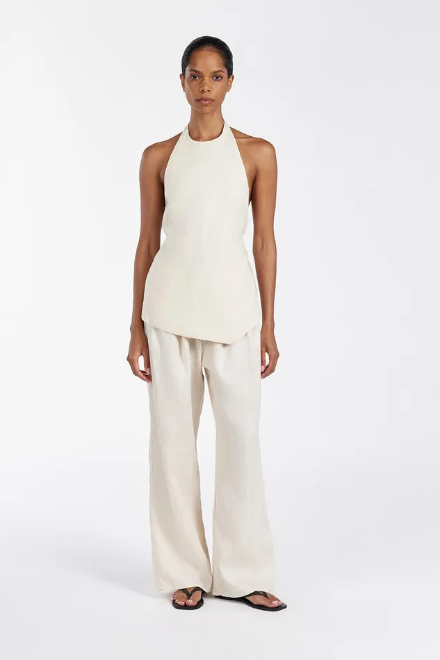 NALA CREAM ELASTIC WAIST PANT Women DISSH Pants