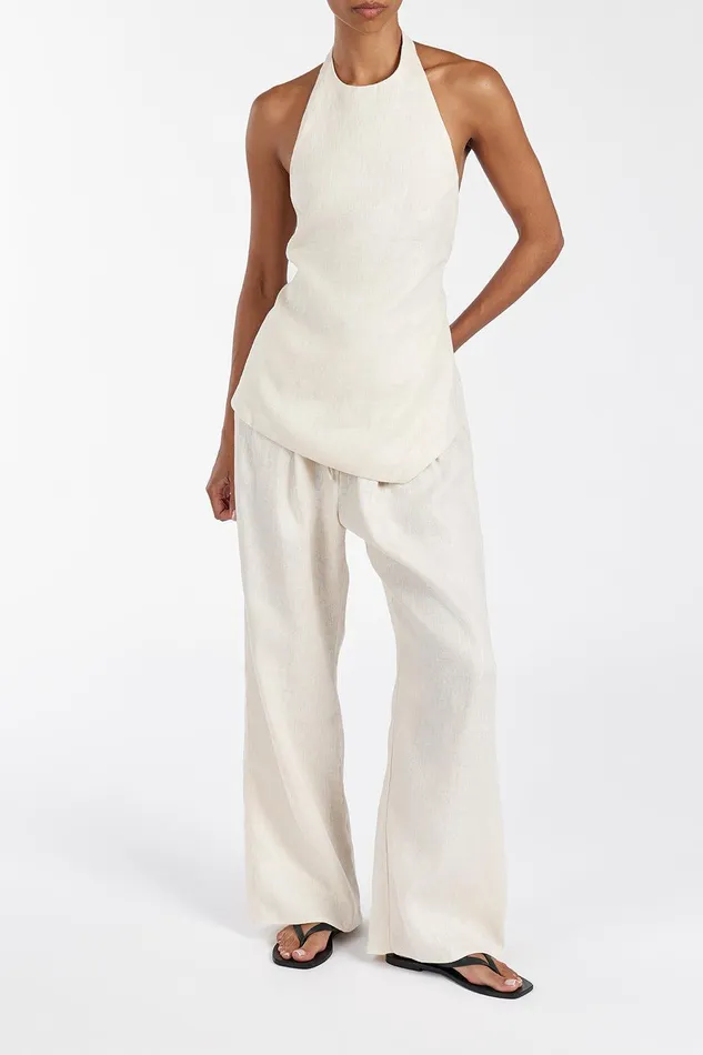 NALA CREAM ELASTIC WAIST PANT Women DISSH Pants