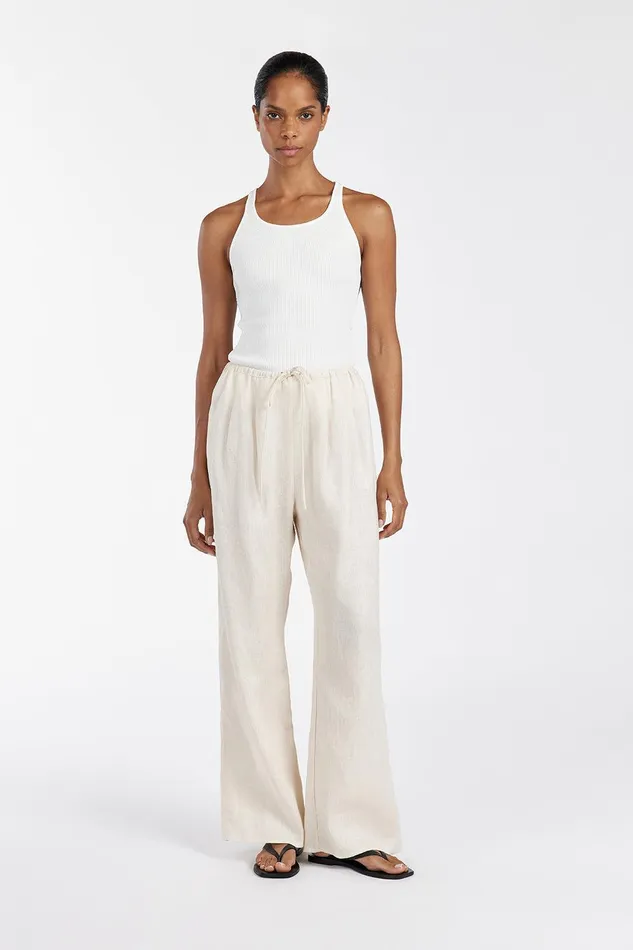 NALA CREAM ELASTIC WAIST PANT Women DISSH Pants