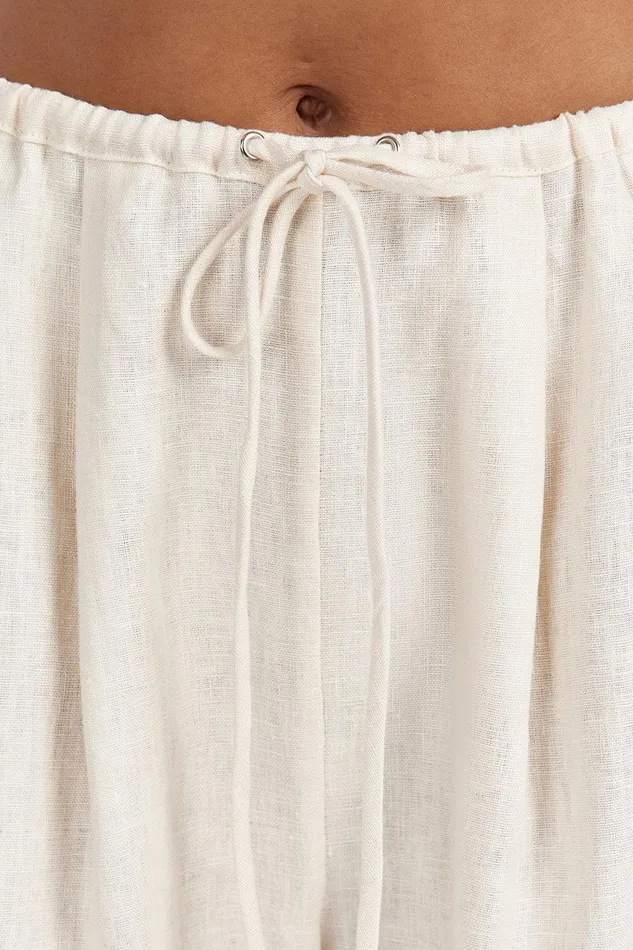 NALA CREAM ELASTIC WAIST PANT Women DISSH Pants