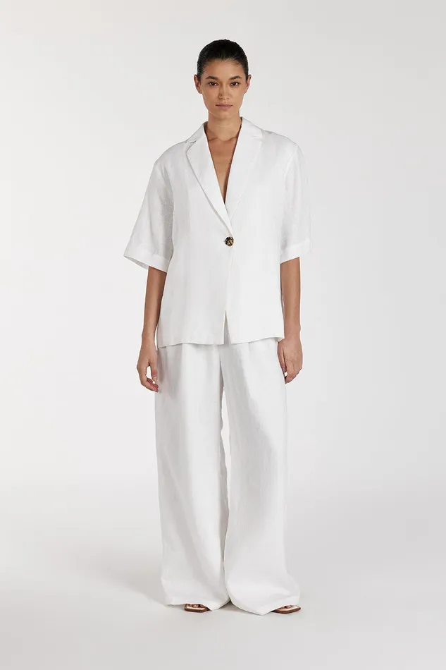 NALA WHITE LINEN RESORT SHIRT Women DISSH Shirts