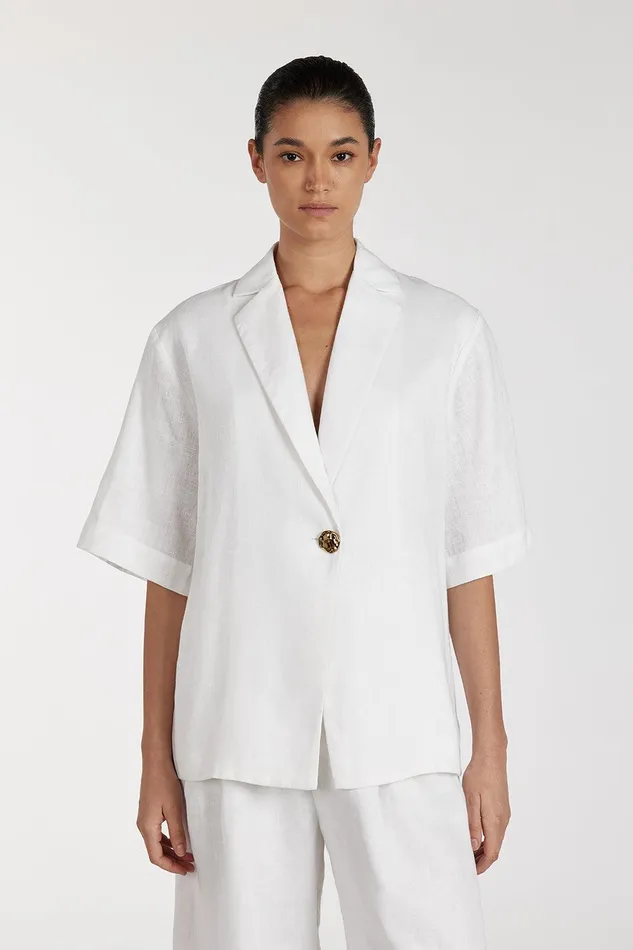 NALA WHITE LINEN RESORT SHIRT Women DISSH Shirts