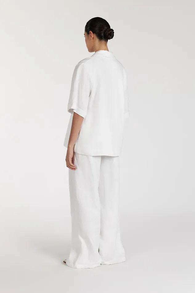 NALA WHITE LINEN RESORT SHIRT Women DISSH Shirts