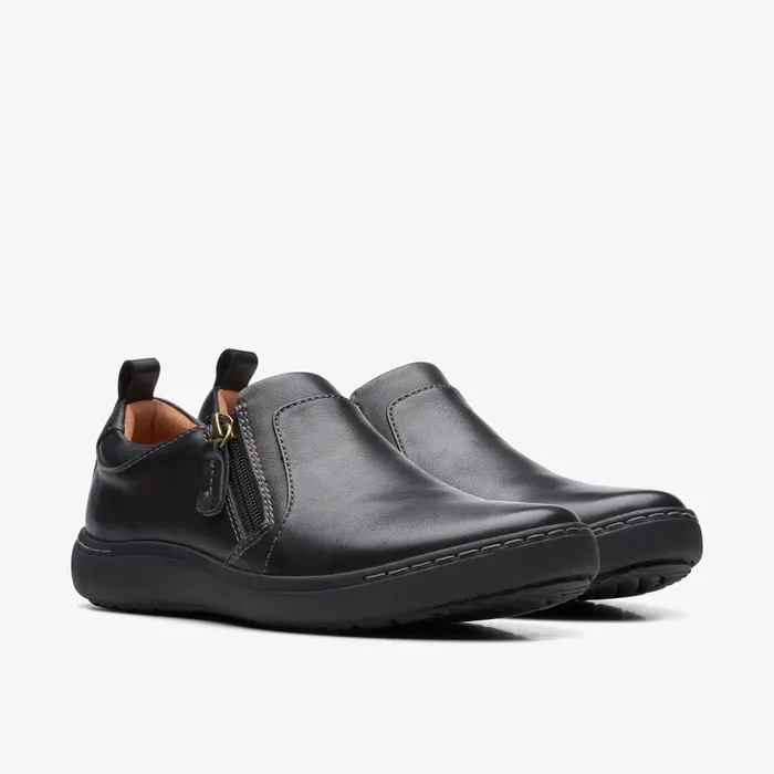 Nalle Lilac Black Leather Women Clarks Sneakers