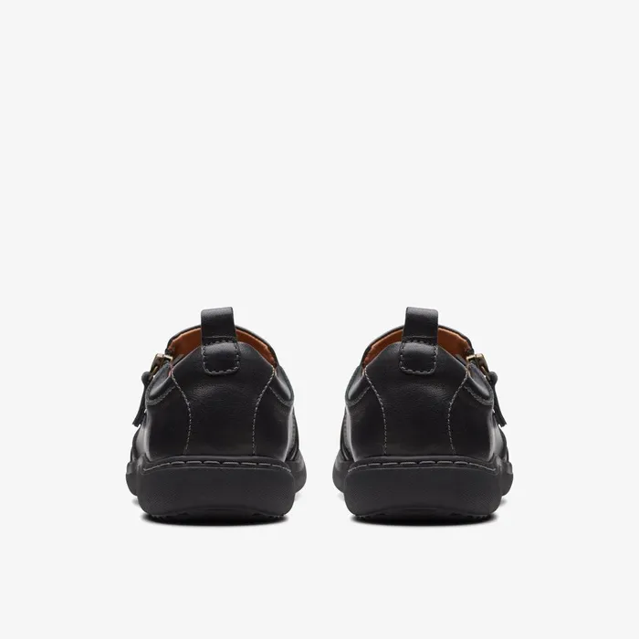 Nalle Lilac Black Leather Women Clarks Sneakers