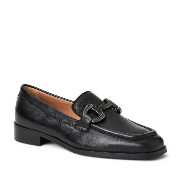 Natalie Square Toe LoaferBlack Leather Women Bruno Magli Flats and Loafers