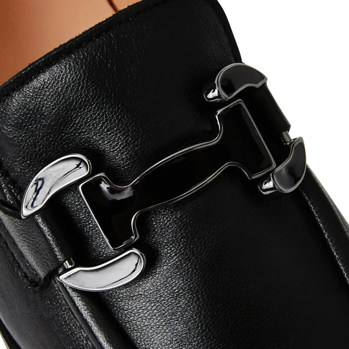 Natalie Square Toe LoaferBlack Leather Women Bruno Magli Flats and Loafers