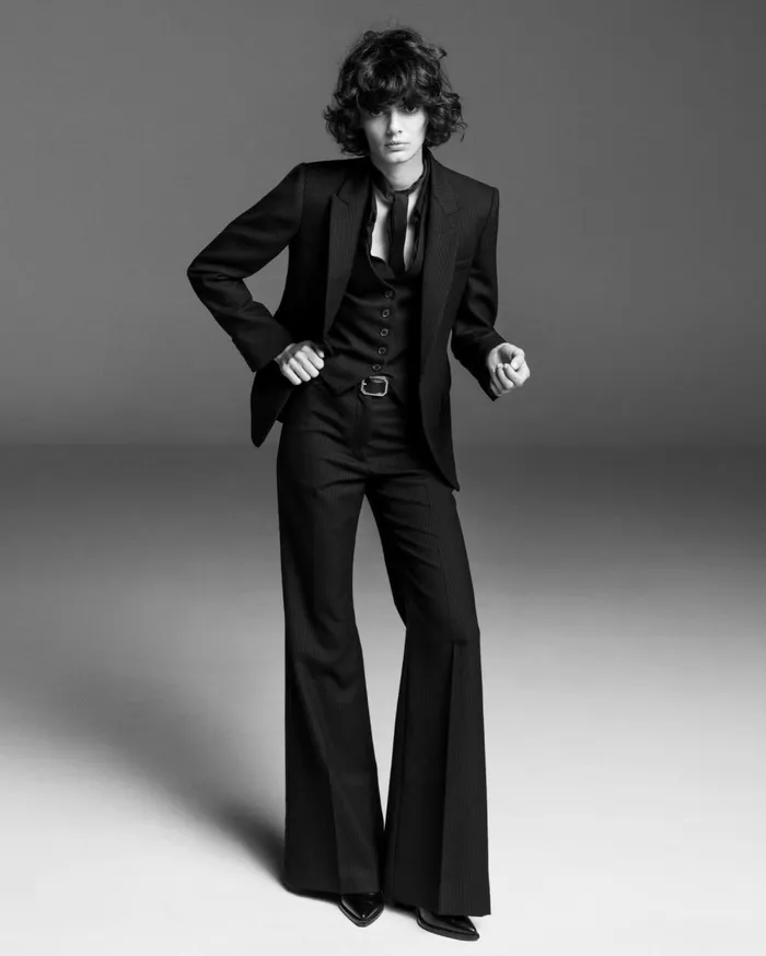 Nili Lotan ANGELINA VEST Black Pinstripe Women Jackets and Blazers