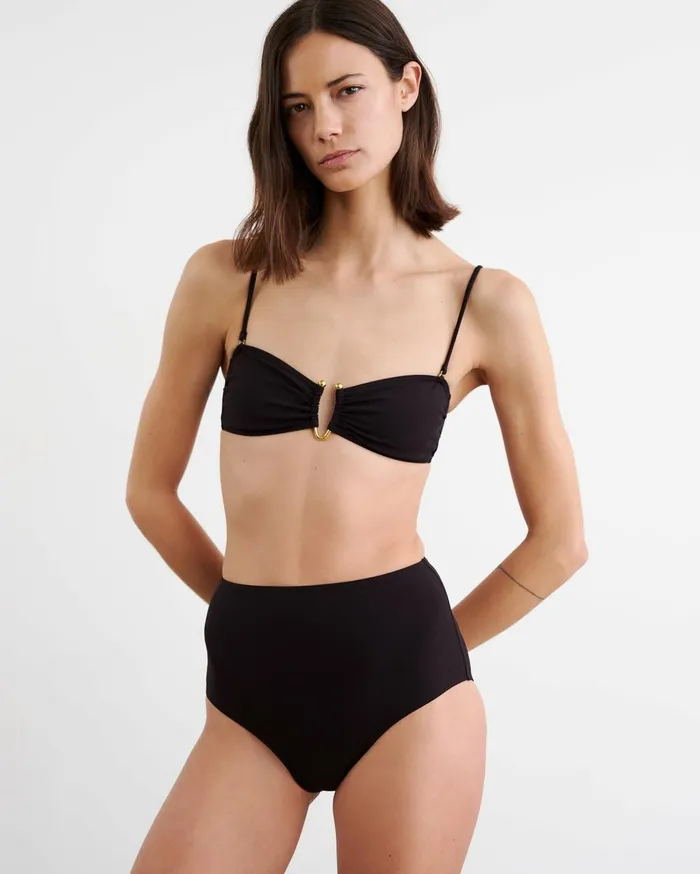 Nili Lotan BANDEAU BIKINI TOP Black Women Swim