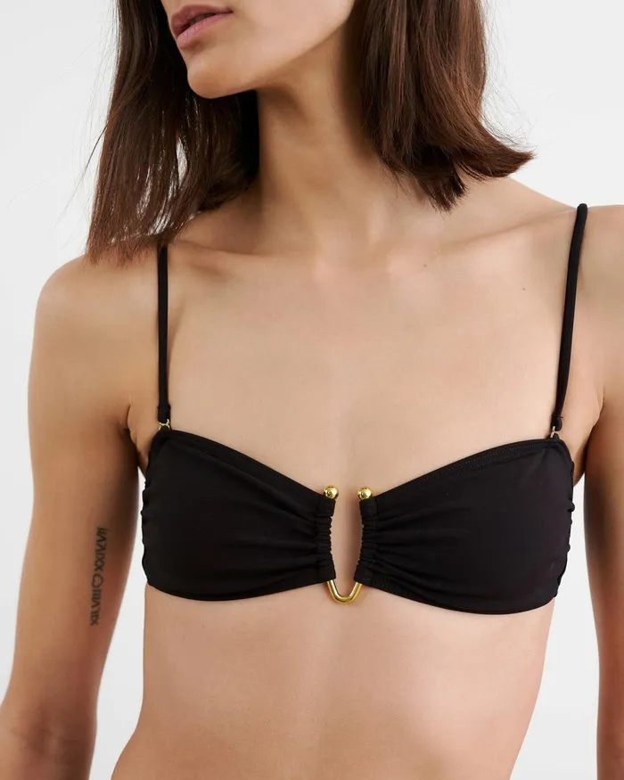Nili Lotan BANDEAU BIKINI TOP Black Women Swim