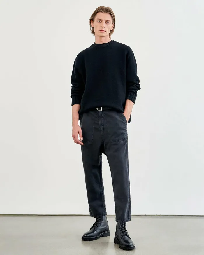 Nili Lotan BOYNTON SWEATER Black Men Sweaters